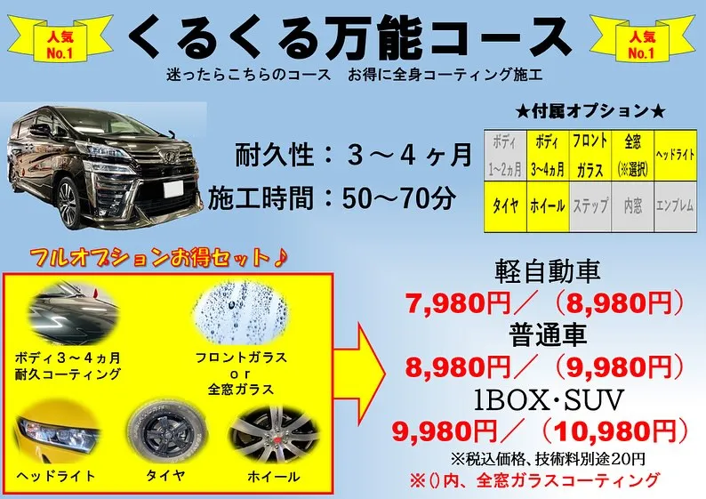 くるくる洗車の万能コースってどんなコース？？